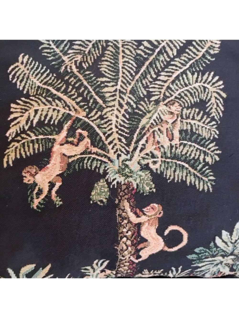 Safari Animal Accent Pillows Giraffe Monkey Black Tapestry 16" Ashford Court - Picture 5 of 9